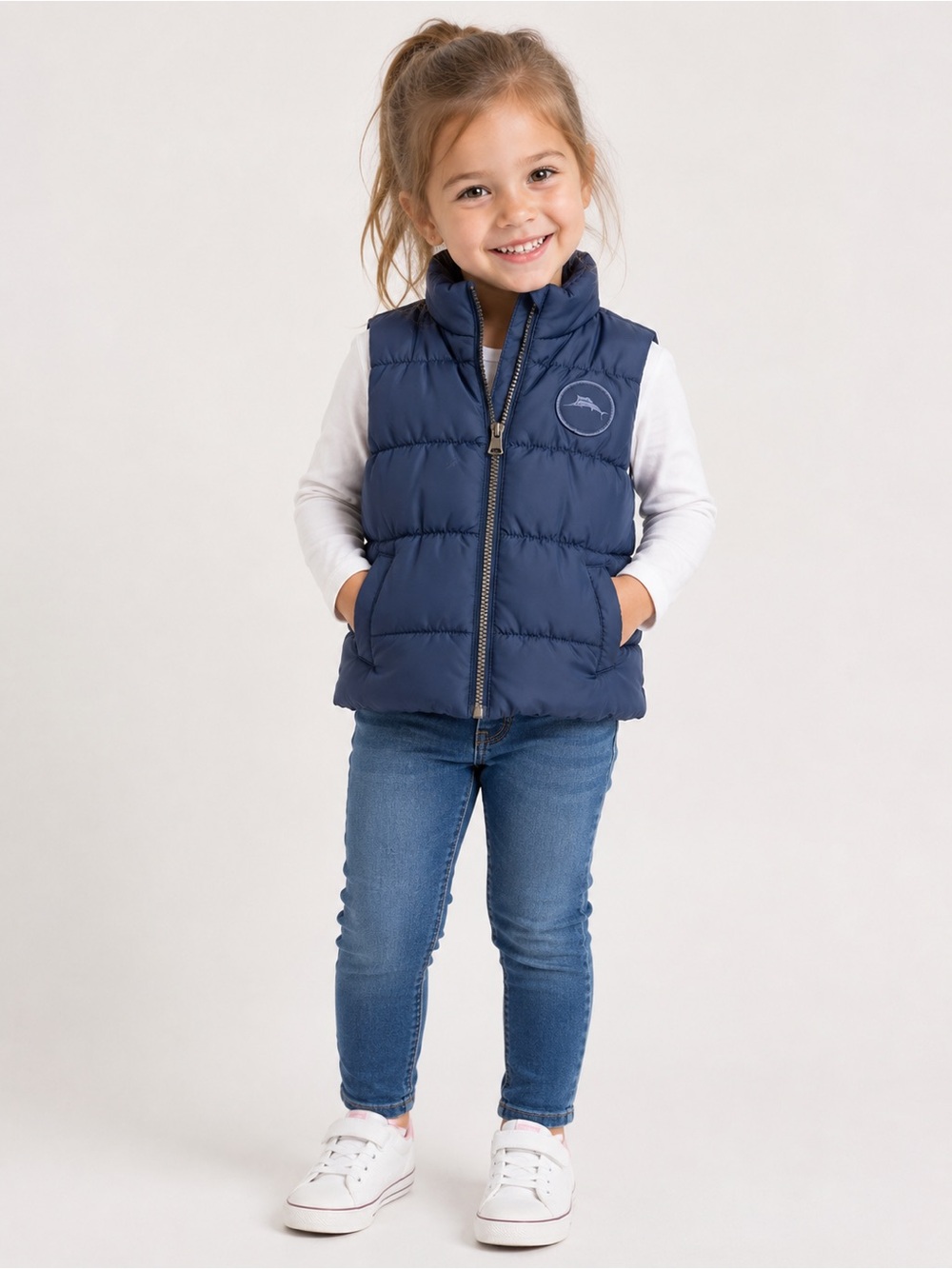 Tommy Bahama Navy Quilted Kids Puffer Vest size: 4T
